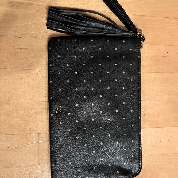 Hobo large wristlet dark blue leather with tiny gold stars 
wristlet 10.5” x 7” - Picture 2 of 7